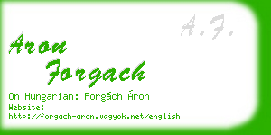 aron forgach business card