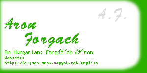 aron forgach business card